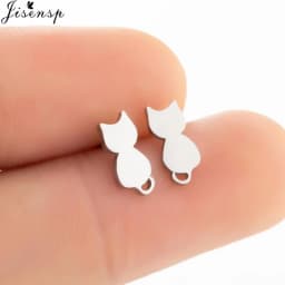 Cartoon Animal Earings Multiple Stainless Steel Cat Stud Earring for Women Girls Small Dog Paw Ear Studs Funny Jewelry Oorbellen