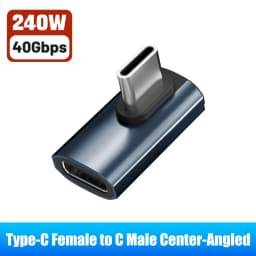 240W USB C to C Adapter 40Gbps 8K 60Hz 90 Degree Converter Type C Adapter for MacBook iPhone 15 16 17 Pro Tablet High Transfer