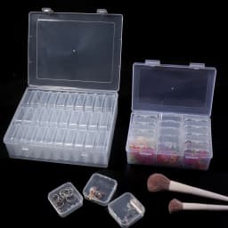 1pc Transparent Plastic Box Compartment Storage Box Small Square Container for Jewelry Beads Desktop Sundries Sorting Storage