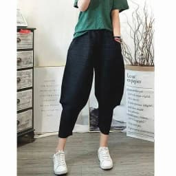 LANMREM Harem Pants For Women Elastic Waist Solid Color Pockets Pleated Trousers Female Casual Style 2023 Autumn New 2P2228
