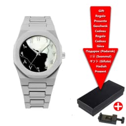 Classic Middle Eastern Arabic Numeral Dial Blue Gold Quartz Watch for Men's Casual TPU Plastic Waterproof Watch Can Customize