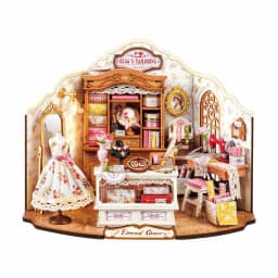 Robotime Elsa's Tailoring Shop DIY Miniature House Victorian Style Craft Studio Kit Interior Decor Unique Gift for Adults Teens