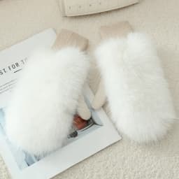Women Winter Keep Warm Plush Suede Mittens Gloves Cute Sweety Thicken Windproof Soft Fashion Multicolor Drive Riding Outdoor