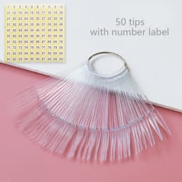Nail Display Sticks Nail Swatch False Nail Tips Nail Gel Polish Practice Clear Natural Colors Display Board for Nail Art Tools