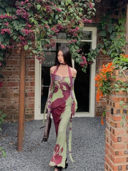 CHEERART Off The Shoulder Long Sleeve Mesh Maxi Dress 2024 Women Bodycon Tunics A Line Backless Ladies Long Dress Fall Fashion