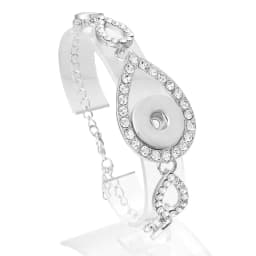 Wholesale 18mm Snap Bracelets High Quality Metal Silver Color Snap Button Bracelet Bangle Adjustable Chain Bracelets