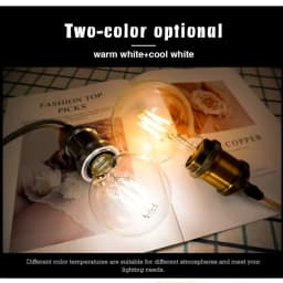 2Pcs E14 LED Bulb E27 220V Filament Light A60 C35 ST64 G80 G95 Edison Glass Bulb Retro Antique Vintage Style Cold White Warm