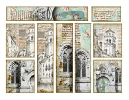1Pack Retro Vintage Medieval Monument Sticker DIY Craft Scrapbooking Album Junk Journal Decorative Stickers