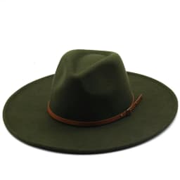 9.5cm Wide Brim Fedora Hats with Brown Belt Autumn Winter Women Party Top Hat Men Jazz Retro Cowboy Felt Cap Panama Sun Hat