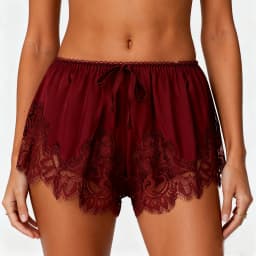 Women Summer y2k Coquette Solid Lace Trim Satin Shorts Elastic Waist Bowknot Loose Fit Loungewear Bottoms Vacation Streetwear