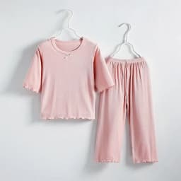 Girls Sets Summer Thin Children Short Sleeve Set Ice Silk 2pcs Homewear Clothes 2-10 Years Girl Pure Color Kids Pajamas
