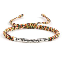 Red Thread Braided Bracelet Golden Silver Color Long Tube Bangle Handmade Adjustable Women Men Fashion Friendship Jewelry Gift
