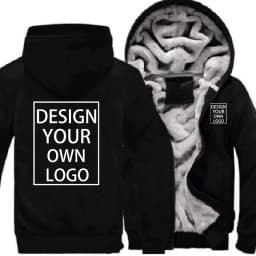 Customized Men's Jacket Winter Fleece Thicken Hooded Jackets Male Your Logo Coat Casual Zip Up Hoodies Streetwear Men's Coats