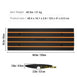 SucceBuy 1/2/ Packs Cable Protector Ramp Curb Rubber Driveway Threshold Bridge Expandable Ramp for Loading Dock Garage Sidewalk