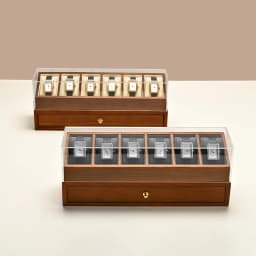Oirlv 6 Grilds Wooden Watch Box Double-layer Jewelry Organizer Wrist Watch Display Box Dust-proof Transparent Cover Watch Case