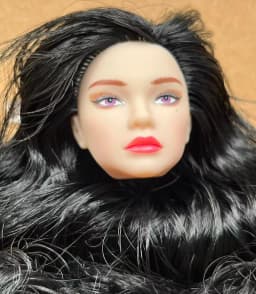 1/6 Coffee Beige Superwhite Skin Doll Heads Candy Color Hair Heads Collective Female Doll Figure Toys