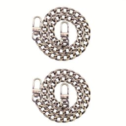 2Pcs Bag Extender Chain Gold Purse Chain Short Purse Strap Flat Handbag Replacement Extender Strap Short Bag Chains