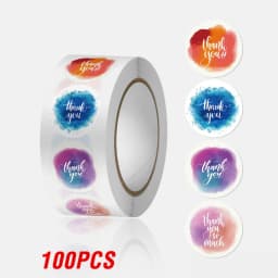 100-500Pcs Thank You Stickers 2.5cm Baking cake Packaging Envelope Sealing labels Small Business Decoration Wedding Stickers