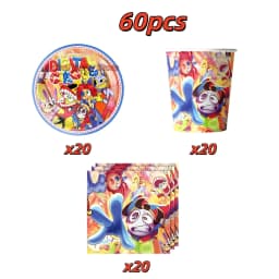 New The Amazing Birthday Party Decorations Digitaled Circus Tableware Set Plates Banner Tablecloth for Baby Shower Supplie Gifts