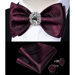 Classic White Selr-tie Bowtie with Ring Pocket Square Cufflinks Set Fashion Solid Men's Bow Tie for Wedding Groom Business Knots