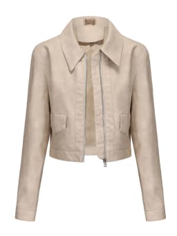 Spring and Autumn New Thin Leather Coat Long sleeved Casual Women's Coat Fashion Short Motorcycle Zipper Leather Jacket
