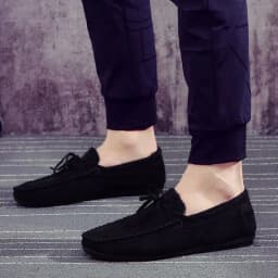 Summer Red Suede Loafers Men Shoes Slip On Soft Moccasins Breathable Flats Men's Driving Shoes Men Leather Casual Shoes Handmade