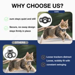 Anti-Lost Cat Collar for Smart Tag GPS Tracker Protective Case With Bell Cats Necklace, Bluetooth Tracker Tag for Android