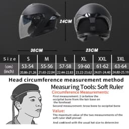 715-Motorcycle Dual Visor Flip-Up Modular Full-Face Helmet Anti-Fog Street Bike Racing Helmet for Women and Men Retro 3/4 Helmet