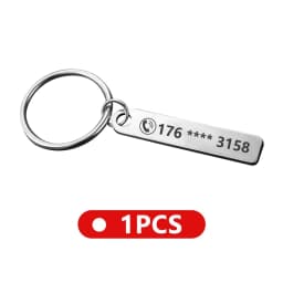 Stainless Steel Anti-lost  Customized Phone Number Key Chain for Women Men Personalized Laser Engraved Names  Bar Key Ring