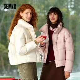 Semir Down Jacket Women Winter Puffer Down Fill Goose Down Waterproof Oil-proof Stain-proof 2026 New Stand Collar Coat Women