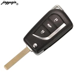 Jingyuqin 2/3 Buttons Flip Remote Car Key Shell Case For Toyota Corolla 2017 RAV4 Before 2013 Toy43 Toy48 VA2 Blade Replacement