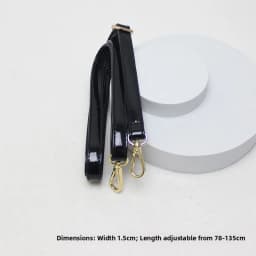 New Yu Black Leather Bag Strap Single Shoulder Crossbody Bag Long Strap School Bag Backpack Accessories Women's Bag Belt