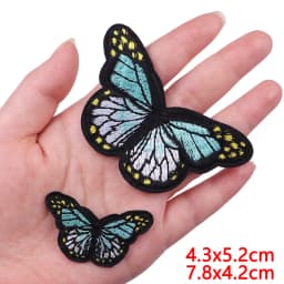 2PCS 21Color Butterfly Embroidered Patch Badges Iron On Patches For Clothing Thermoadhesive Patches On Clothes Sewing Appliques
