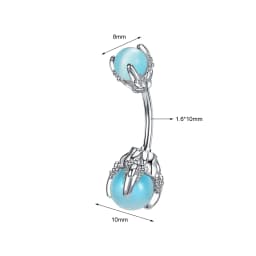 ZS 1 PC Cute Shell Pendant Belly Button Ring Moonstone Drop Belly Rings 14G Stainless Steel Summer Flower Navel Piercing Jewelry