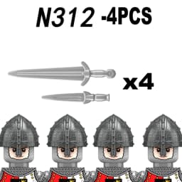 Medieval Infantry Knight Figures Building Blocks England Wars Rose Soldier Castle Military Army Guard Helmet Weapons Bricks Toys