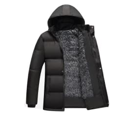 Thickened Fleece Warm Cotton Jacket Men's Winter Clothes Middle-Large Size Dad Style Outerwear Youth Trendy Travel Coat