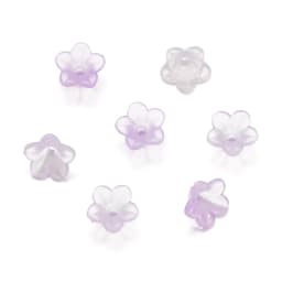 50Pcs Gradient Flower Acrylic Beads Bellflower Spacer Beads Caps for DIY Charms Bracelets Jewelry Making Findings Accessories