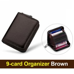 Litchi Texture PU Zipper Accordion Card Wallet, Multi Layers Large Capacity for ID & Bank Cards Unisex Fashion Minimalist