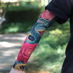 Ultra thin seamle Tattoo Flower Arm For Men Women Cool Travel Cycling Elastic Scratch Resistant Sunscreen Arm Sleeves Accessorie