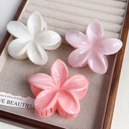 Elegant Flower Hair Clip Crab 8cm Large Plastic Hair Claw Clips For Women Hairclip Cute Beach Hair Accessories Hawaiian Barrette