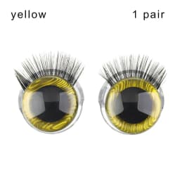 1Pair 20MM Plastic Doll Safety Eyes 3D Glitter Eyeballs With Eyelash For Crochet Toys Puppet Amigurumi Dolls Accessories