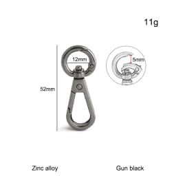 10/30/100PCS Inside:12mm Open Metal Carabiner Snap Hook Trigger Clasps Clips Swivel O-ring For Bag Strap Keychain Accessories