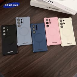 Four Corner Anti Falling Soft Magnetic Case Samsung Galaxy S25 S24 FE S23 Ultra Plus For Magsafe Wireless Charge Silicone Cover