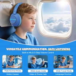 Wirless Bluetooth Headphones For Kids Active Noise Cancelling Headphones Safe Volume Foldable Headset with Mic For Kids Teens