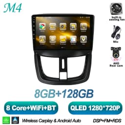 Android 16 7/9 Inch For Peugeot 206+ 207 207CC 2006 - 2015 Stereo Head Unit 2K QLED GPS Navigation Touch Screen 5G RDS 8 Core