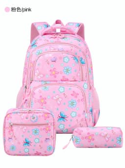 Cute Student Backpack 3pcs/set Primary Schoolbag Rabbits and quicksand Kawaii Student Backpack Teenage Girls Handbag Rucksack