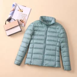 Fashionable Lightweight down Cotton Jacket Women's Short Stand Collar Hooded Slim Fit Autumn Winter plus Size Outerwear