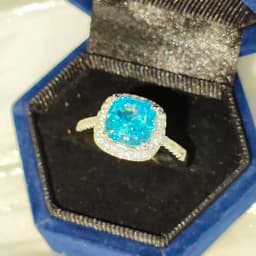 925 Sterling Silver Stylish and Simple Ice Flower Cut Princess Square Bag Zircon Ring Birthday Party Anniversary Gift