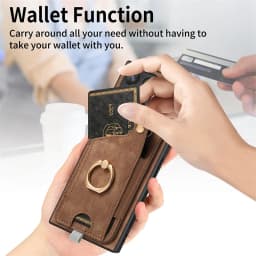 Luxury Leather Magnetic Shockproof Card Slot Case For Samsung Galaxy S25 S24 S23 S22 S21 Ultra + Plus FE Ring Stand Wallet Cover
