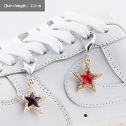 1PC Heart Star Pearl Shoe Laces Chain Punk Luxurious Diamond DIY Detachable Studded Pentagram Shoelace Accessories Jewelry Penda